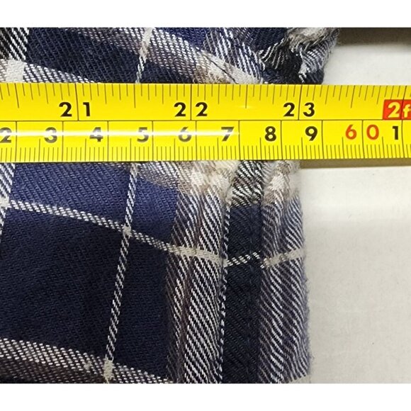 Wrangler Mens Blue Plaid Button-Up Sherpa-Lined Flannel Jacket/ Shacket - Picture 11 of 12